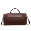 Leopard-Print PU Duffel with Shoe and Wet/Dry Storage Coffee Brown color SKU reference