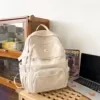 Harajuku School Backpack with Front Mesh Pocket White color SKU reference