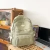 Harajuku School Backpack with Front Mesh Pocket Green color SKU reference