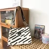 Zebra & Cherry Print Canvas Tote with Chain-Style Strap Print reference 03 color SKU reference