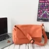 Canvas Shoulder & Crossbody Bag with Side Pocket Orange color SKU reference