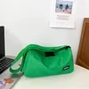 Cartoon-Print Canvas Crossbody Bag with Adjustable Strap Green color SKU reference
