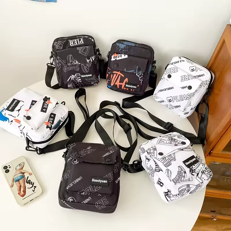 Graffiti-Letter Canvas Mini Crossbody Bag product reference image