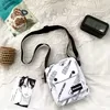 Graffiti-Letter Canvas Mini Crossbody Bag White design 02 color SKU reference