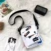 Graffiti-Letter Canvas Mini Crossbody Bag White design 03 color SKU reference