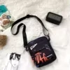 Graffiti-Letter Canvas Mini Crossbody Bag Black design 03 color SKU reference