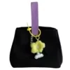 Mini Canvas Bucket Tote with 3D Flower Charm Style reference 04 color SKU reference