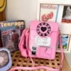 Digital Camera-Style PU Novelty Crossbody Bag Pink color SKU reference
