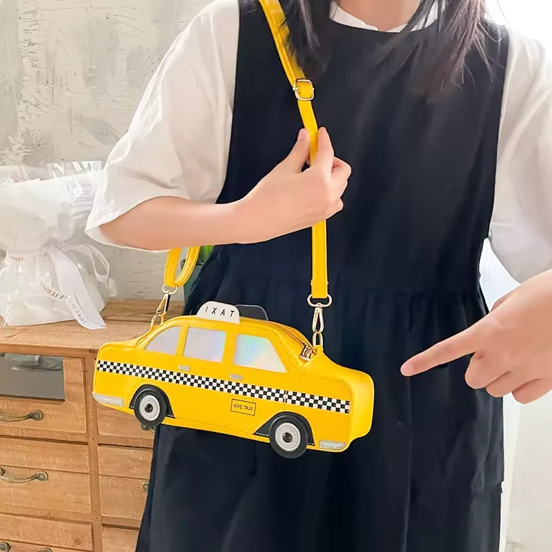 Taxi-Shaped PU Novelty Crossbody Bag product reference image