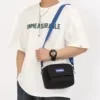 Small Nylon Messenger Bag with Adjustable Strap Black color SKU reference