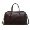 Croc-Embossed PU Travel Bag with Security Pocket Coffee Brown color SKU reference