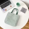 Tulip-Print Canvas Tote with Zip Closure Green print 2 color SKU reference