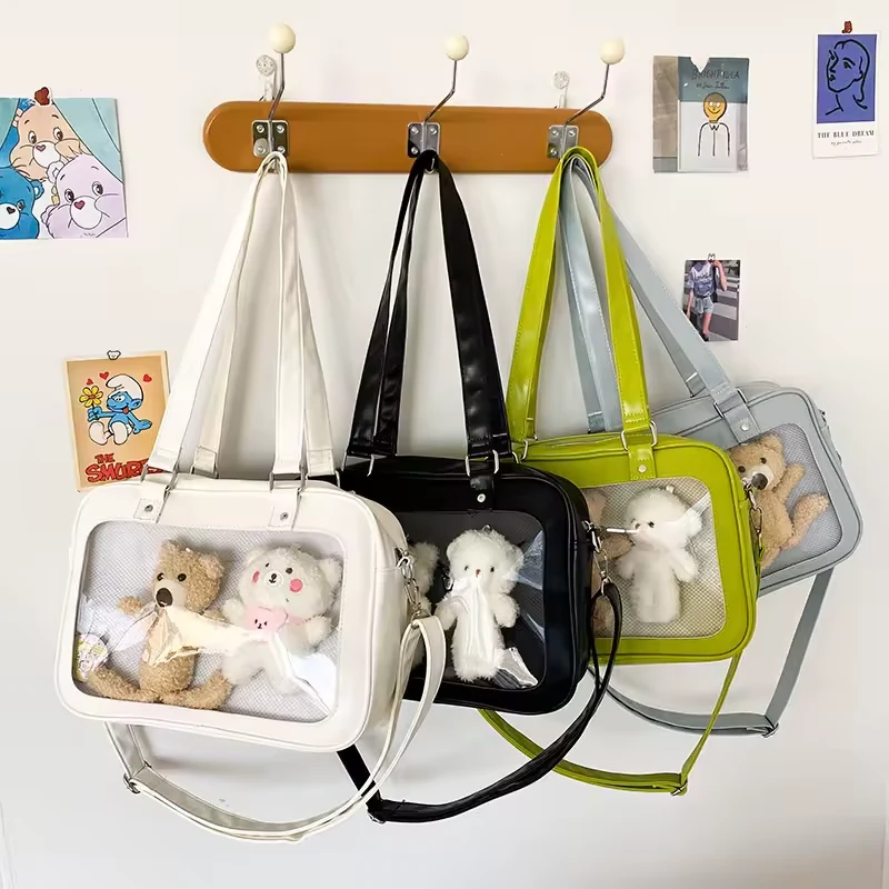 Cartoon-Print PU Crossbody Bag with Adjustable Strap product reference image