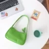 Shimmering PU Underarm Bag in Six Colors Green color SKU reference