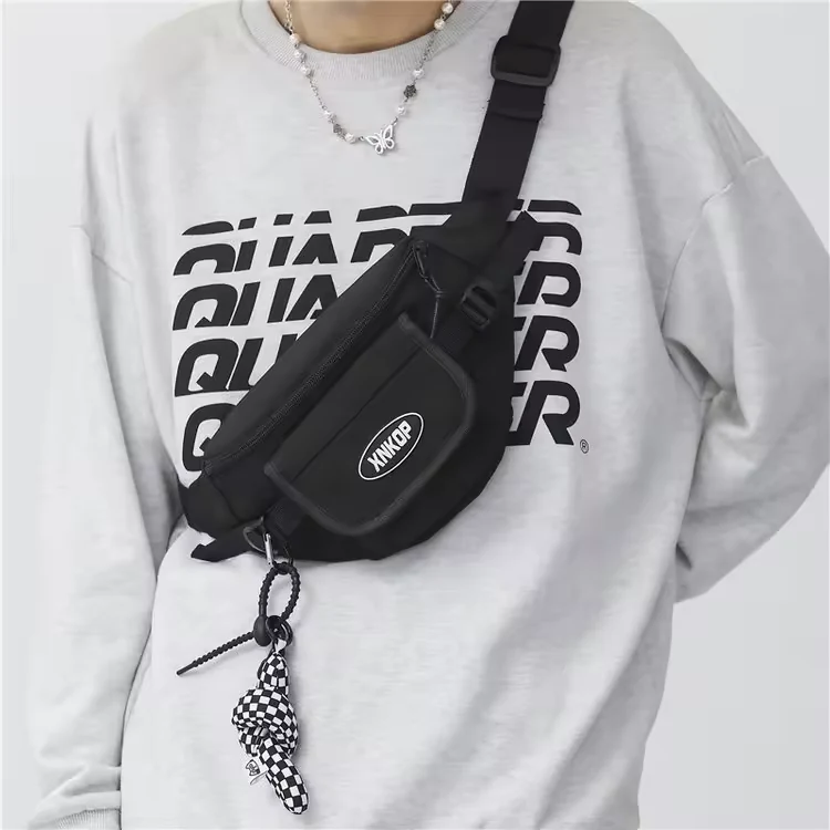 Nylon Chest Crossbody Bag with Contrast Zipper Pull product reference image