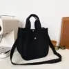 Mini Canvas Tote with Detachable Shoulder Strap Black color SKU reference