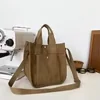 Mini Canvas Tote with Detachable Shoulder Strap Brown color SKU reference