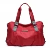 Lightweight Nylon Sports & Travel Tote with PU Handles Red color SKU reference