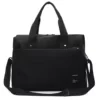 Nylon Weekender Tote with External Pocket in Two Sizes Black color SKU reference