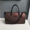 Foldable Nylon Travel Tote with Detachable Shoulder Strap Wine Red color SKU reference