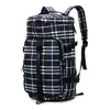 Plaid Travel Backpack with Shoe & Wet/Dry Compartments Dark Blue color SKU reference