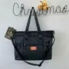 Foldable Nylon Travel Tote and Organizer Black color SKU reference