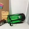 Clear PVC Color-Block Beach and Travel Bag Green color SKU reference