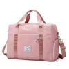 Foldable Oxford Gym Duffel with Shoe Storage Pink color SKU reference