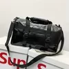 PU Leather Business Weekender Travel Bag Black color SKU reference