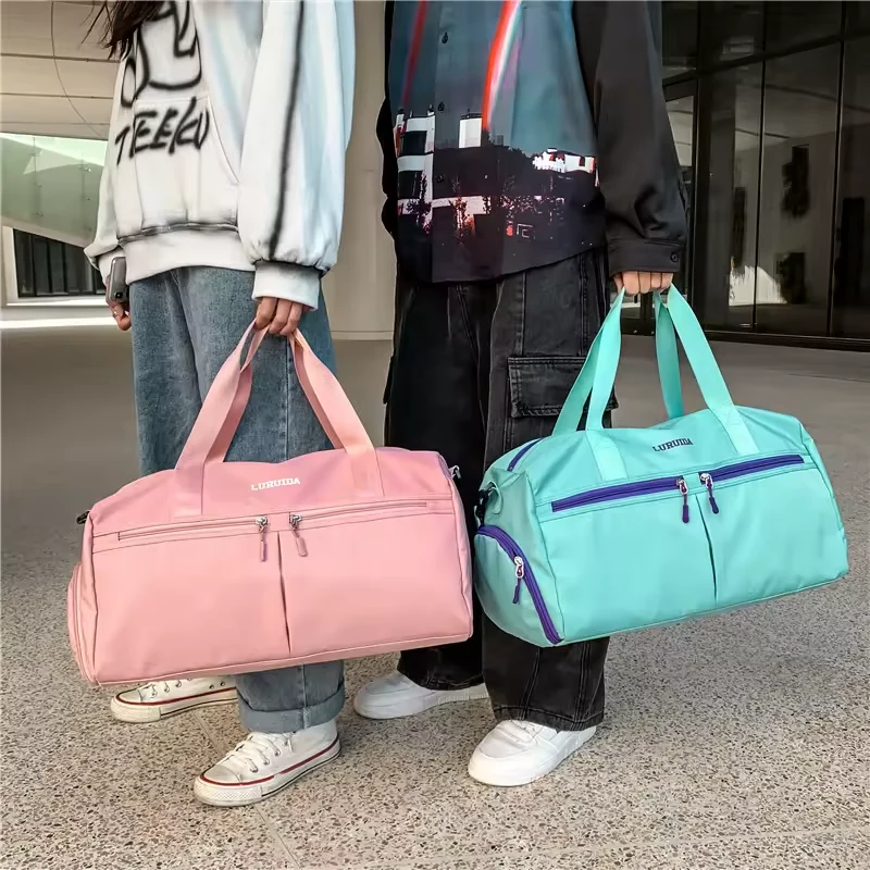 Foldable Nylon Dry/Wet Gym Duffel with Shoe Compartment product reference image
