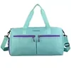 Foldable Nylon Dry/Wet Gym Duffel with Shoe Compartment Blue Purple color SKU reference