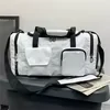 Oxford Multi-Pocket Gym Duffel with Side Mesh Pockets White color SKU reference