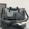 Oxford Multi-Pocket Gym Duffel with Side Mesh Pockets Khaki color SKU reference
