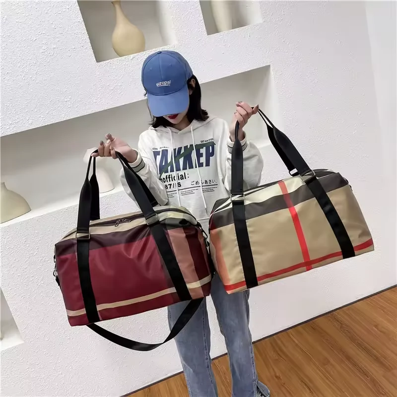 Plaid Oxford Sports Duffel with Dry/Wet Pocket product reference image