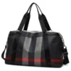 Plaid Oxford Sports Duffel with Dry/Wet Pocket Black color SKU reference