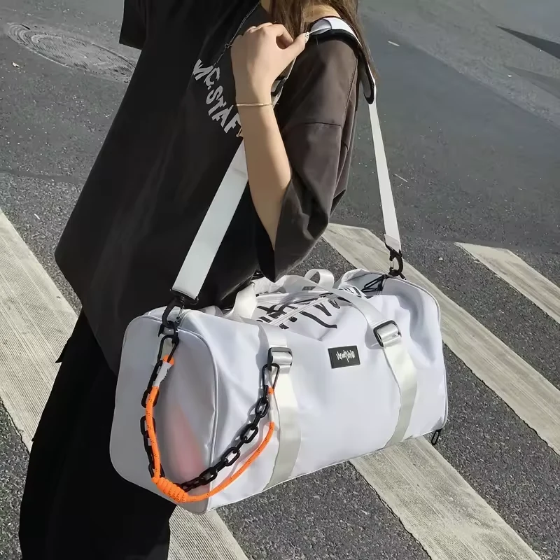 Oxford Gym and Travel Duffel with Acrylic Chain Detail product reference image