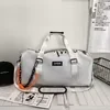 Oxford Gym and Travel Duffel with Acrylic Chain Detail White color SKU reference