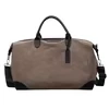 Large-Capacity PU Travel Tote with Metal Buckle Khaki color SKU reference