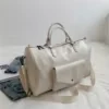 PU Dry/Wet Gym and Travel Duffel with Foldable Design White color SKU reference