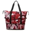 Nylon Color-Block Tote with Camouflage Print Red/Pink Pattern color SKU reference