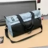 Polyester Color-Block Travel Duffel with Shoe Compartment Blue/grey color SKU reference