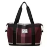 Expandable Plaid Duffel with Dry/Wet Pocket Option 2 color SKU reference
