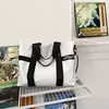 Large Shoulder Tote with Detachable Adjustable Strap White color SKU reference
