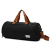 Round Oxford Gym Duffel with Shoe Compartment Black color SKU reference
