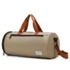 Round Oxford Gym Duffel with Shoe Compartment Khaki color SKU reference