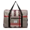 Foldable Plaid Oxford Duffel with Dry/Wet Pocket Khaki color SKU reference