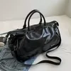 PU Expandable Dry/Wet Gym Duffel Black color SKU reference