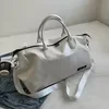 PU Expandable Dry/Wet Gym Duffel White color SKU reference