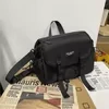 Nylon Adjustable Crossbody Waist Bag Black color SKU reference