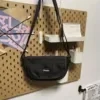 Oxford Flap-Front Chest Crossbody Bag Black color SKU reference